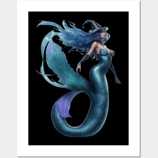 Mermaid Dark Fairy of the Merfolk Sea Posters and Art